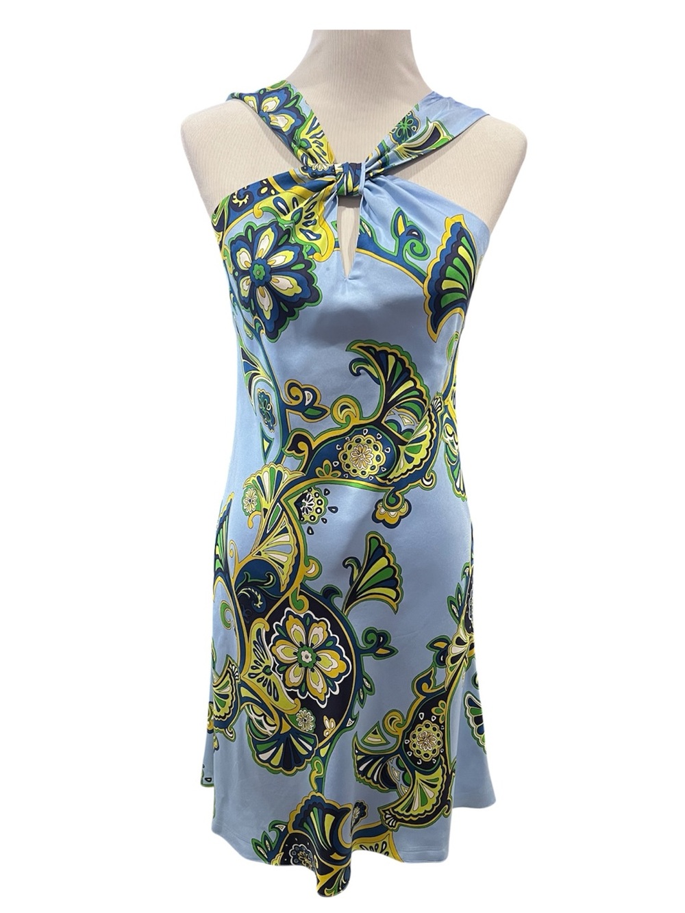 Banana Republic Vintage Silk Paisley Print Halter Neck Dress Size 4